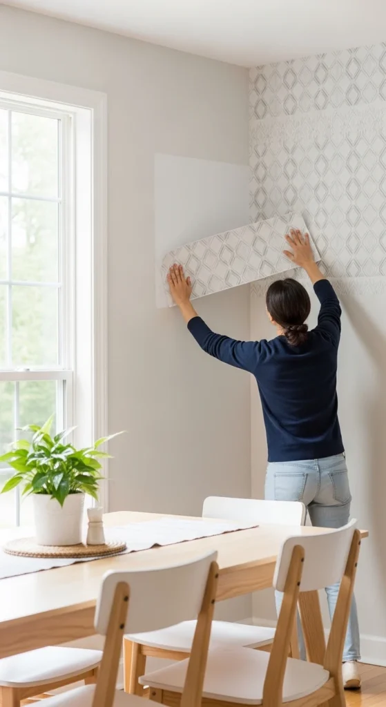 dining room wallpaper ideas peel and stick diy design