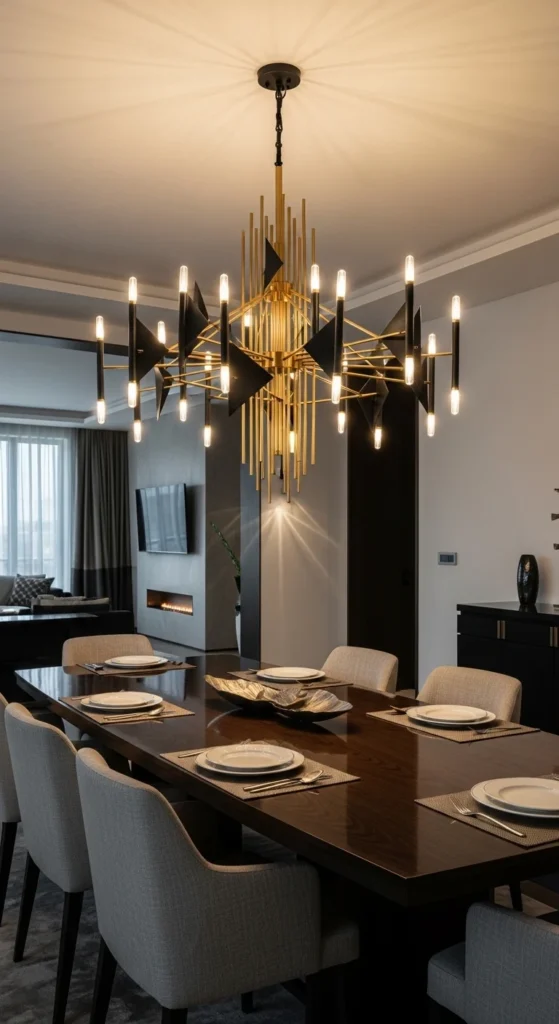 dining room lighting fixtures ideas statement chandelier over dining table