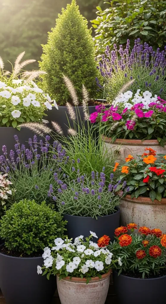 Front patio landscaping ideas plants evergreen shrubs and flowers