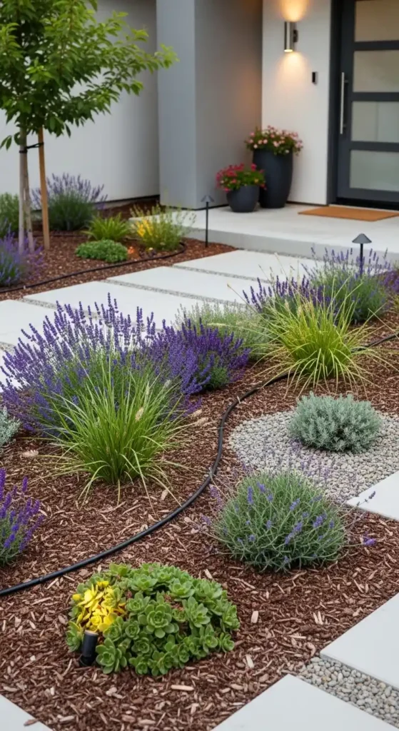 Front patio landscaping ideas eco-friendly drought tolerant garden