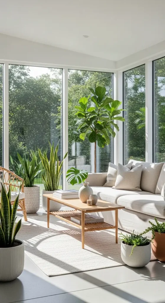 Indoor sunroom furniture ideas modern minimalist sunroom with neutral decor