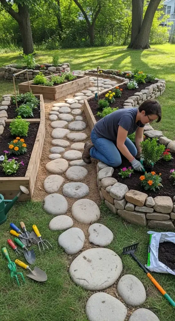 Landscaping ideas on a budget DIY garden pathway project