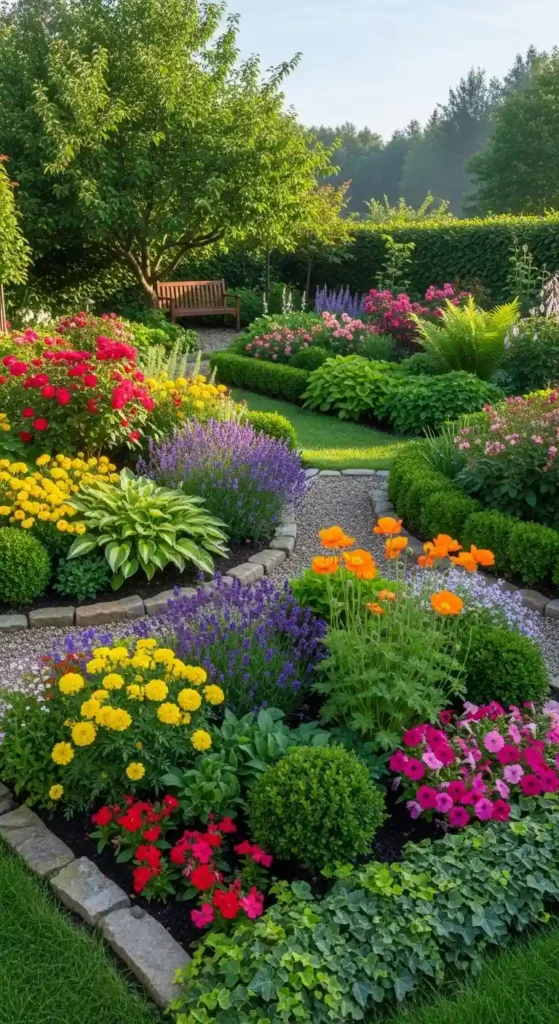 backyard plant selection with seasonal flowers and garden planning