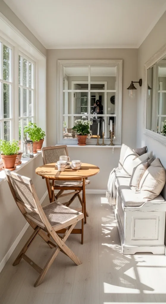 Rustic indoor sunroom furniture ideas for small spaces compact cozy design