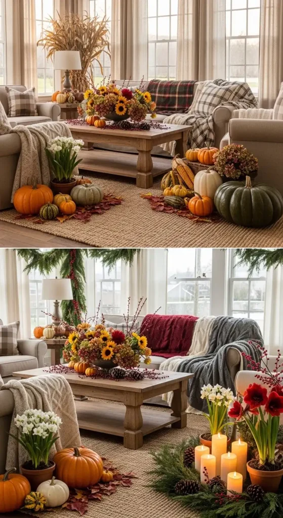 Rustic indoor sunroom furniture ideas seasonal cozy farmhouse decor