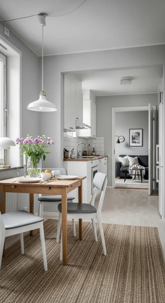 Small dining room decorating ideas for modern apartment living spaces