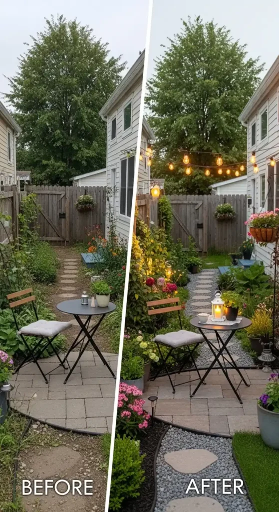 Tiny house landscaping ideas small backyard makeover with cozy seating and plants