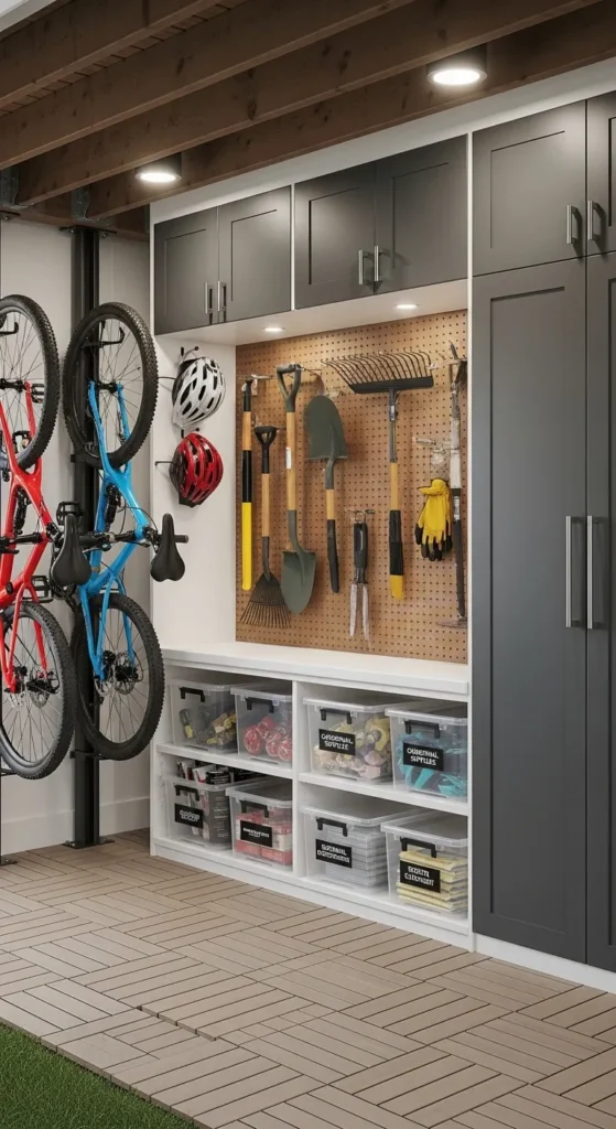 Under deck landscaping ideas with smart storage solutions and organized space