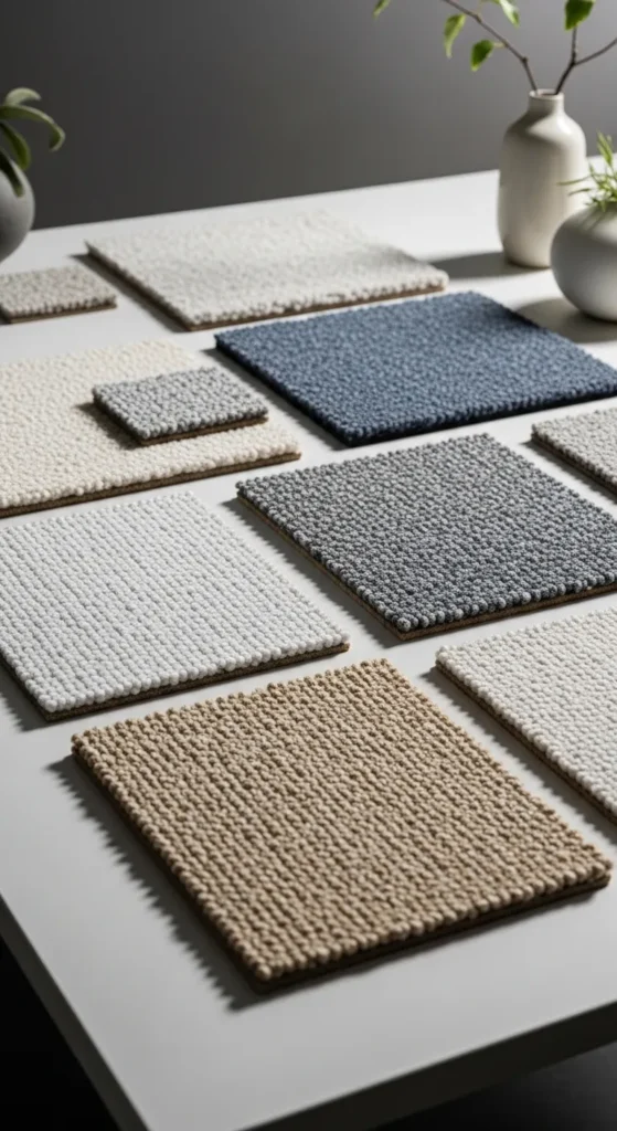 best carpet materials dining room wool cotton jute synthetic rug samples