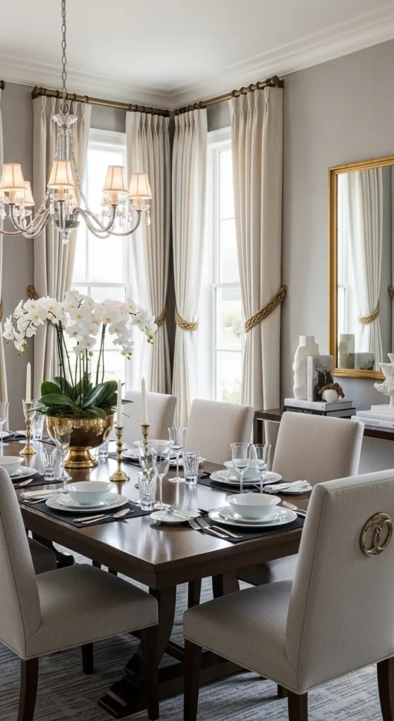 dining room window treatment ideas designer styling elegant decor