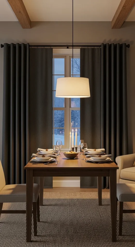 thermal dining room window treatment ideas blackout curtains