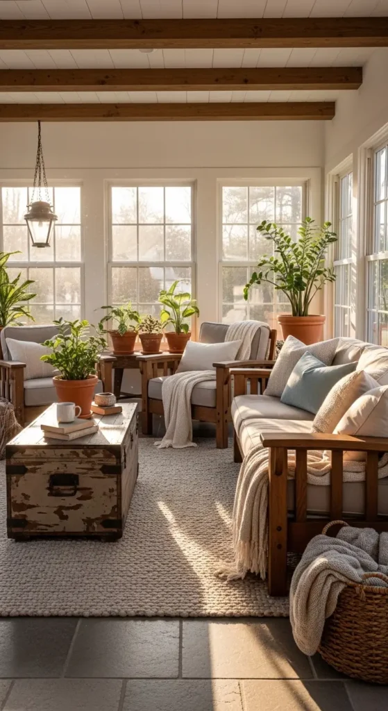 small indoor sunroom decorating ideas farmhouse style