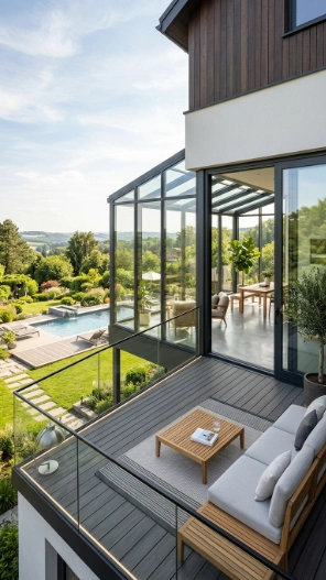 2nd story deck ideas with sunroom modern luxury outdoor living