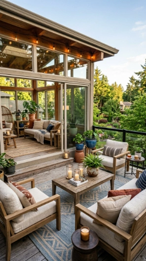 2nd story deck ideas with sunroom elegant decor inspiration