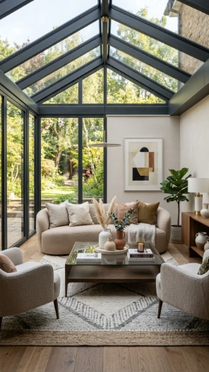 Elegant Decor Finishing Touches for a contemporary glass sunroom