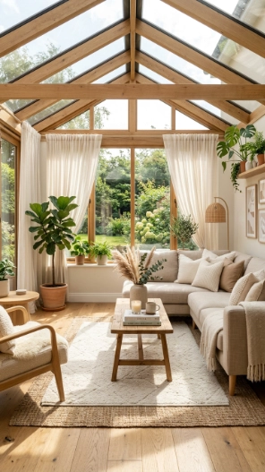 Contemporary sunroom decorating ideas neutral cozy color palette inspiration