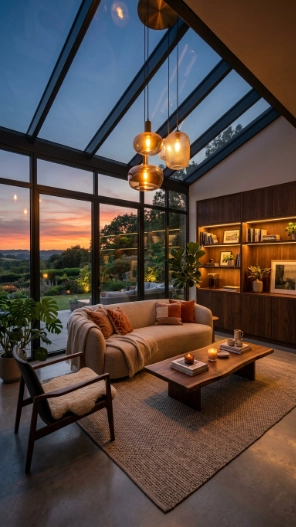 Contemporary sunroom decorating ideas cozy modern lighting inspiration