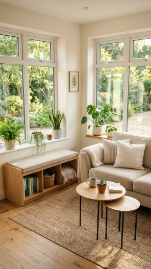 Cozy sunroom ideas with multifunctional furniture