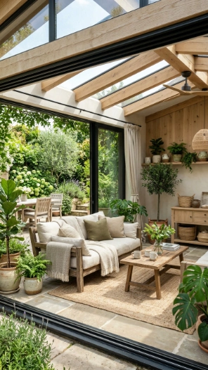 Cozy sunroom ideas with indoor outdoor living design