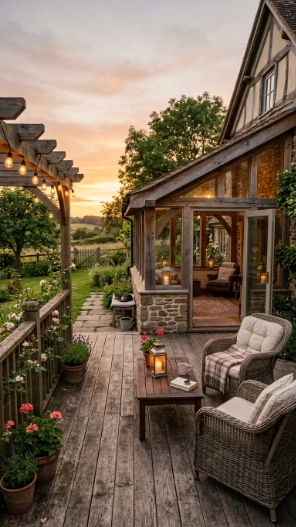 Deck and sunroom combo ideas rustic farmhouse outdoor retreat