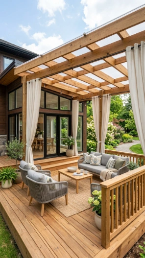 Deck and sunroom combo ideas covered outdoor living space