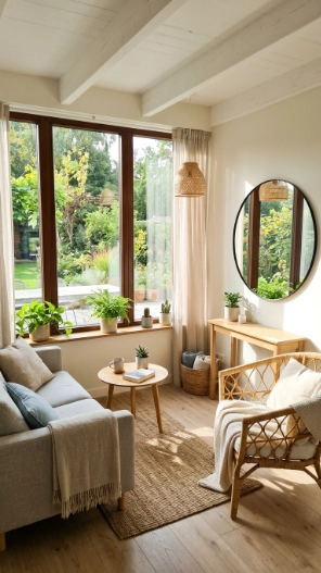 Indoor sunroom decorating ideas for small spaces with light furniture