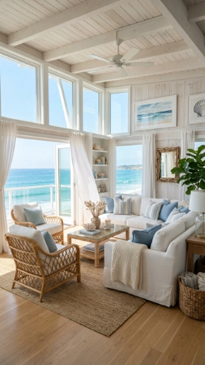 Coastal second floor sunroom decor ideas