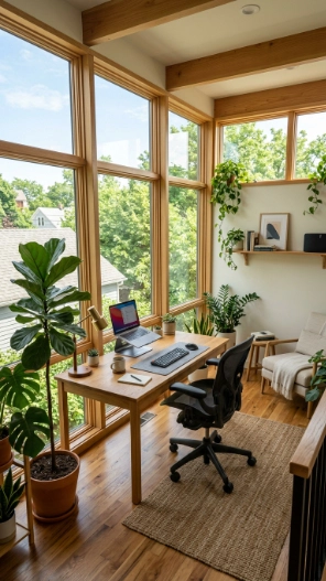 Second floor sunroom home office ideas