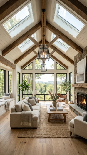 Vaulted ceiling second floor sunroom ideas