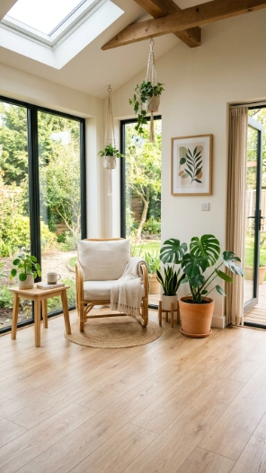 Small sunroom ideas on a budget affordable vinyl flooring and bright interior