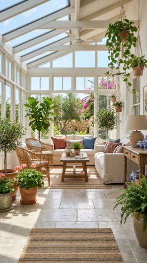 Ceramic sunroom floor ideas on a budget with stylish tile flooring design