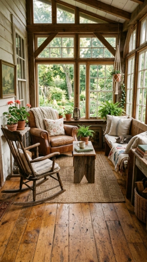 Reclaimed wood sunroom floor ideas on a budget rustic farmhouse flooring design