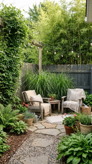 Backyard ideas on a budget with privacy plants