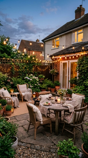 Backyard ideas on a budget with cozy outdoor string lights