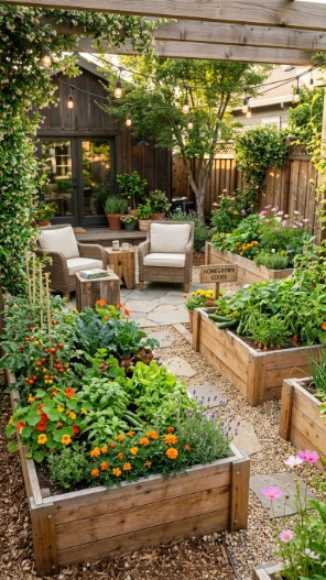 Backyard ideas on a budget with raised garden beds