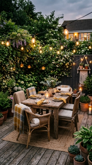 Backyard ideas on a budget with outdoor dining area