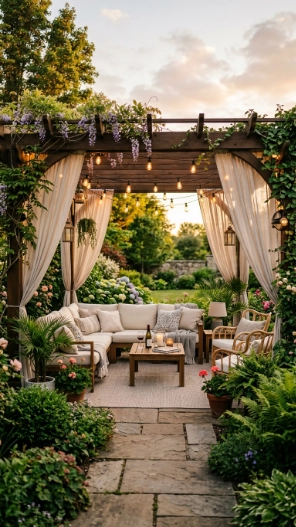 Backyard makeover ideas with pergola