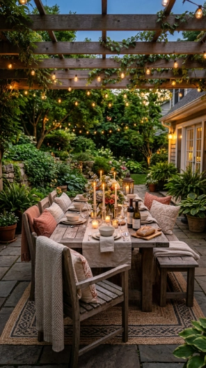 Backyard makeover ideas with outdoor dining area