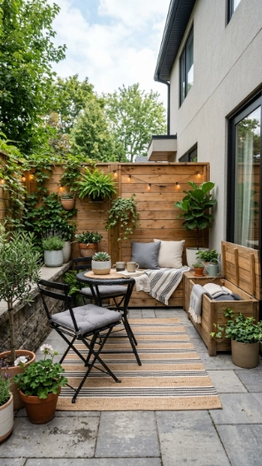 Backyard makeover ideas with space-saving patio furniture