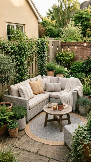 Backyard seating area ideas for small patio lounge