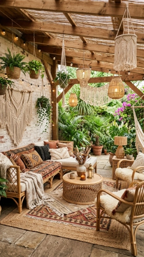 Boho Covered Patio Ideas