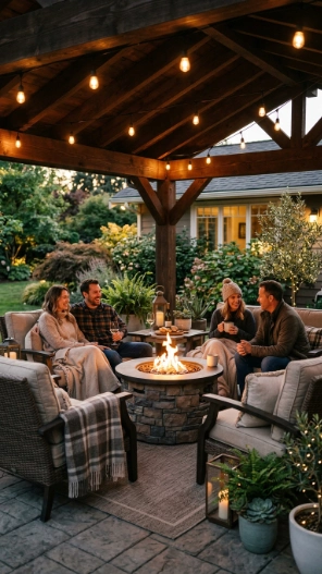 Covered Patio Fire Pit Ideas