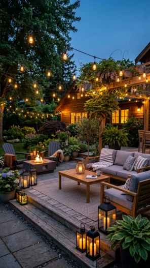 Cozy Patio Ideas with String Lights