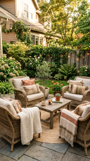 Cozy backyard ideas with comfortable outdoor seating