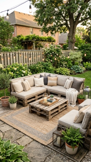 DIY backyard ideas with pallet furniture
