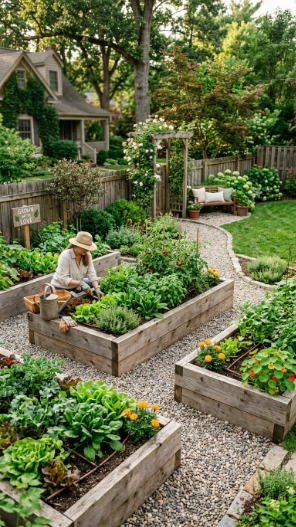 DIY backyard ideas with raised garden beds