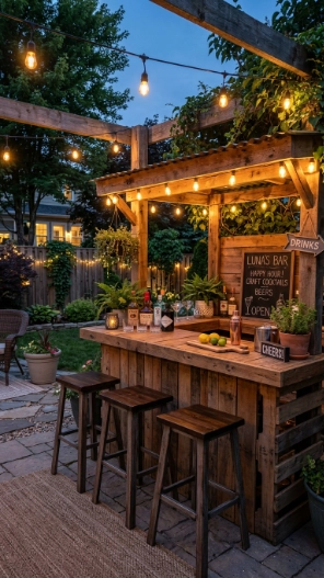 DIY backyard ideas with outdoor bar
