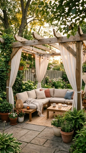 DIY backyard ideas with pergola
