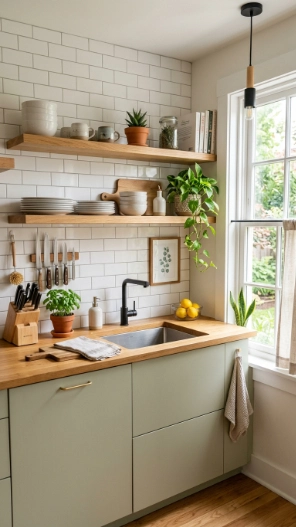 Small kitchen open shelving ideas
