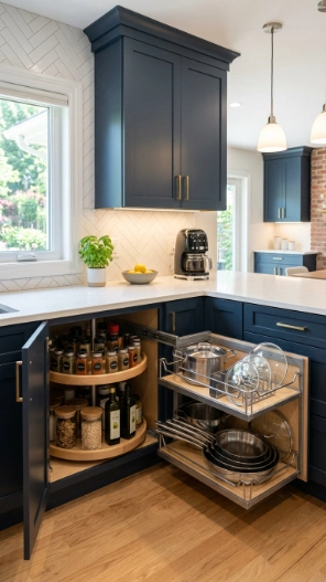 Corner storage ideas for small kitchens